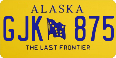 AK license plate GJK875