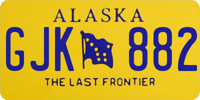 AK license plate GJK882