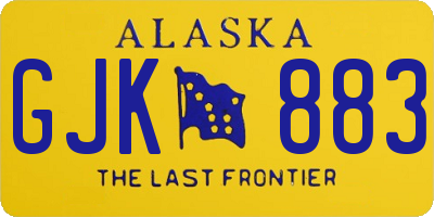 AK license plate GJK883