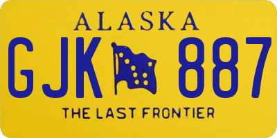 AK license plate GJK887