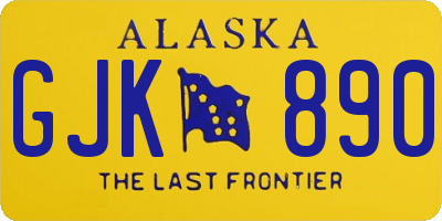 AK license plate GJK890