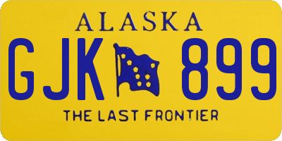 AK license plate GJK899
