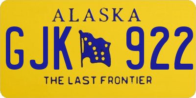 AK license plate GJK922