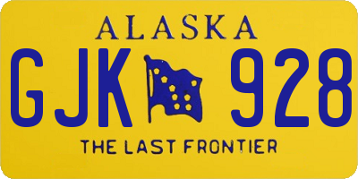 AK license plate GJK928