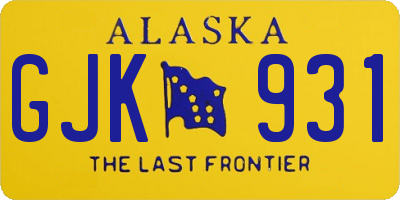 AK license plate GJK931