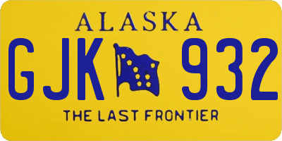 AK license plate GJK932