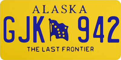 AK license plate GJK942