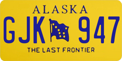 AK license plate GJK947