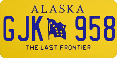 AK license plate GJK958