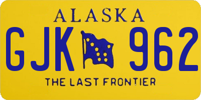 AK license plate GJK962