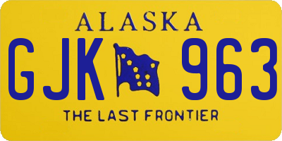 AK license plate GJK963
