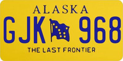 AK license plate GJK968