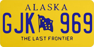 AK license plate GJK969