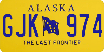 AK license plate GJK974