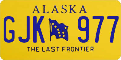 AK license plate GJK977