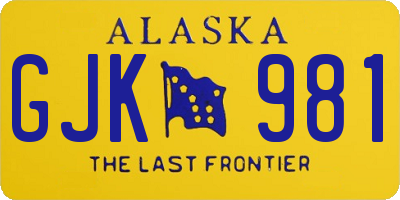 AK license plate GJK981