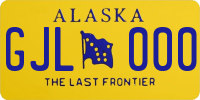AK license plate GJL000
