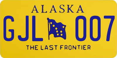 AK license plate GJL007