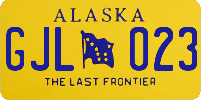 AK license plate GJL023
