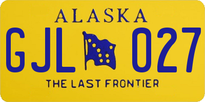 AK license plate GJL027