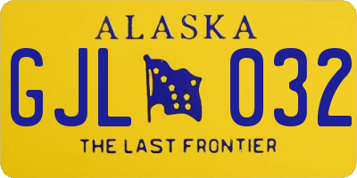 AK license plate GJL032