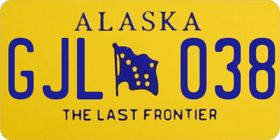 AK license plate GJL038