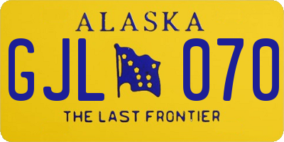AK license plate GJL070