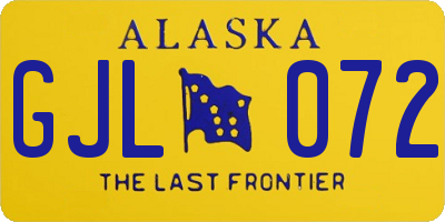 AK license plate GJL072