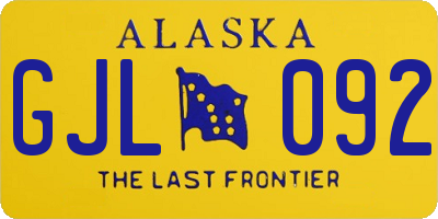 AK license plate GJL092