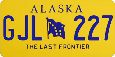 AK license plate GJL227