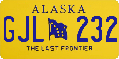 AK license plate GJL232