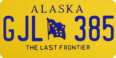 AK license plate GJL385