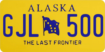 AK license plate GJL500