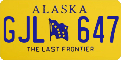 AK license plate GJL647