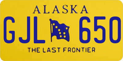 AK license plate GJL650