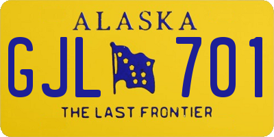 AK license plate GJL701
