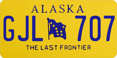 AK license plate GJL707
