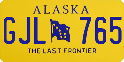 AK license plate GJL765