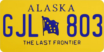 AK license plate GJL803