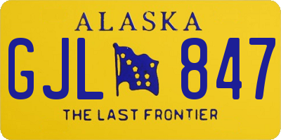 AK license plate GJL847