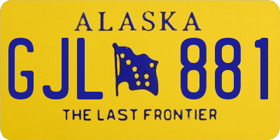 AK license plate GJL881
