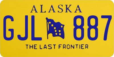 AK license plate GJL887