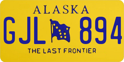 AK license plate GJL894