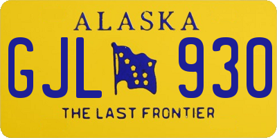AK license plate GJL930