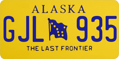 AK license plate GJL935