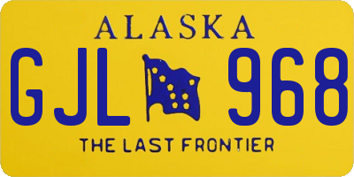 AK license plate GJL968