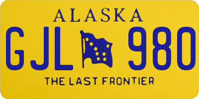 AK license plate GJL980