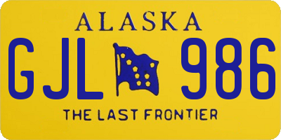 AK license plate GJL986
