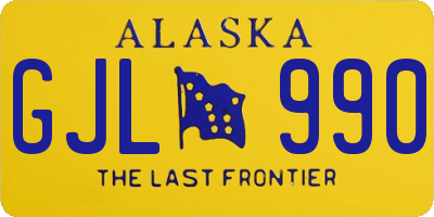 AK license plate GJL990