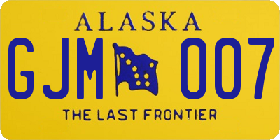 AK license plate GJM007